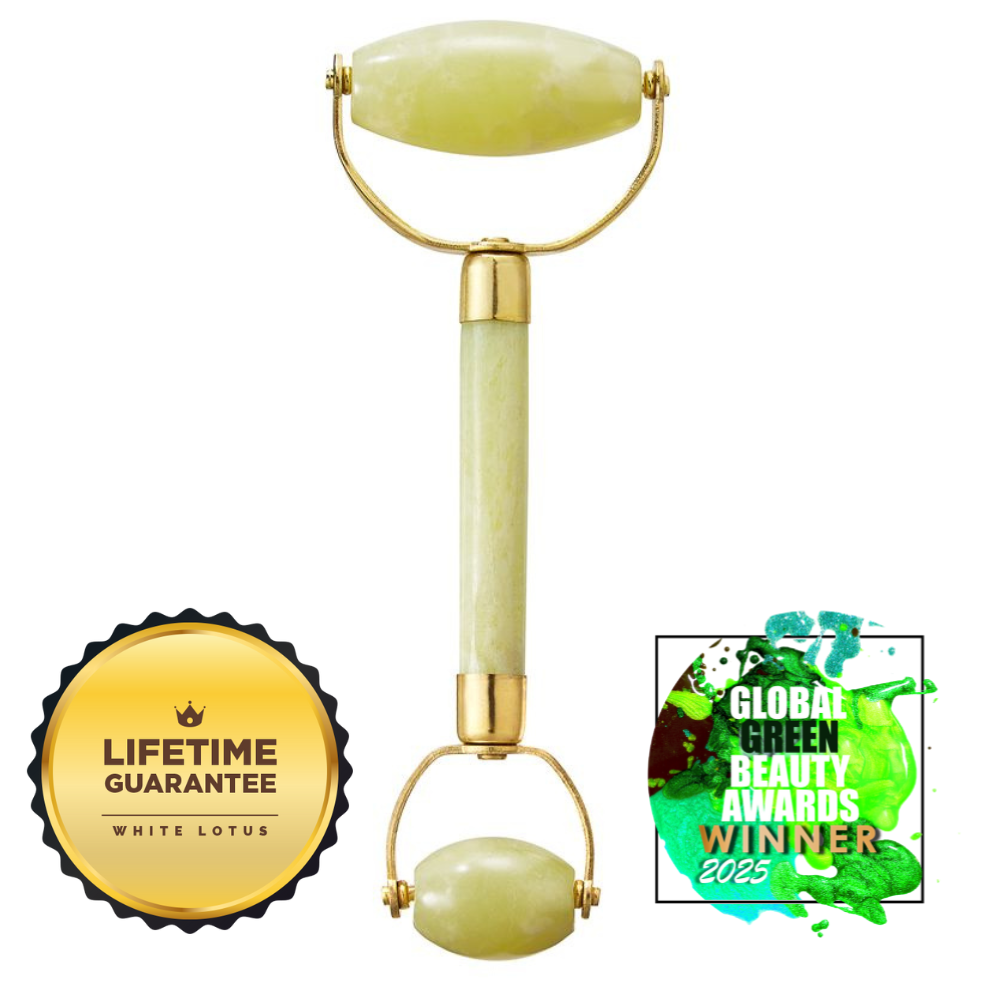 Natural Chemical Free Jade Crystal Roller in a silk lined Box -