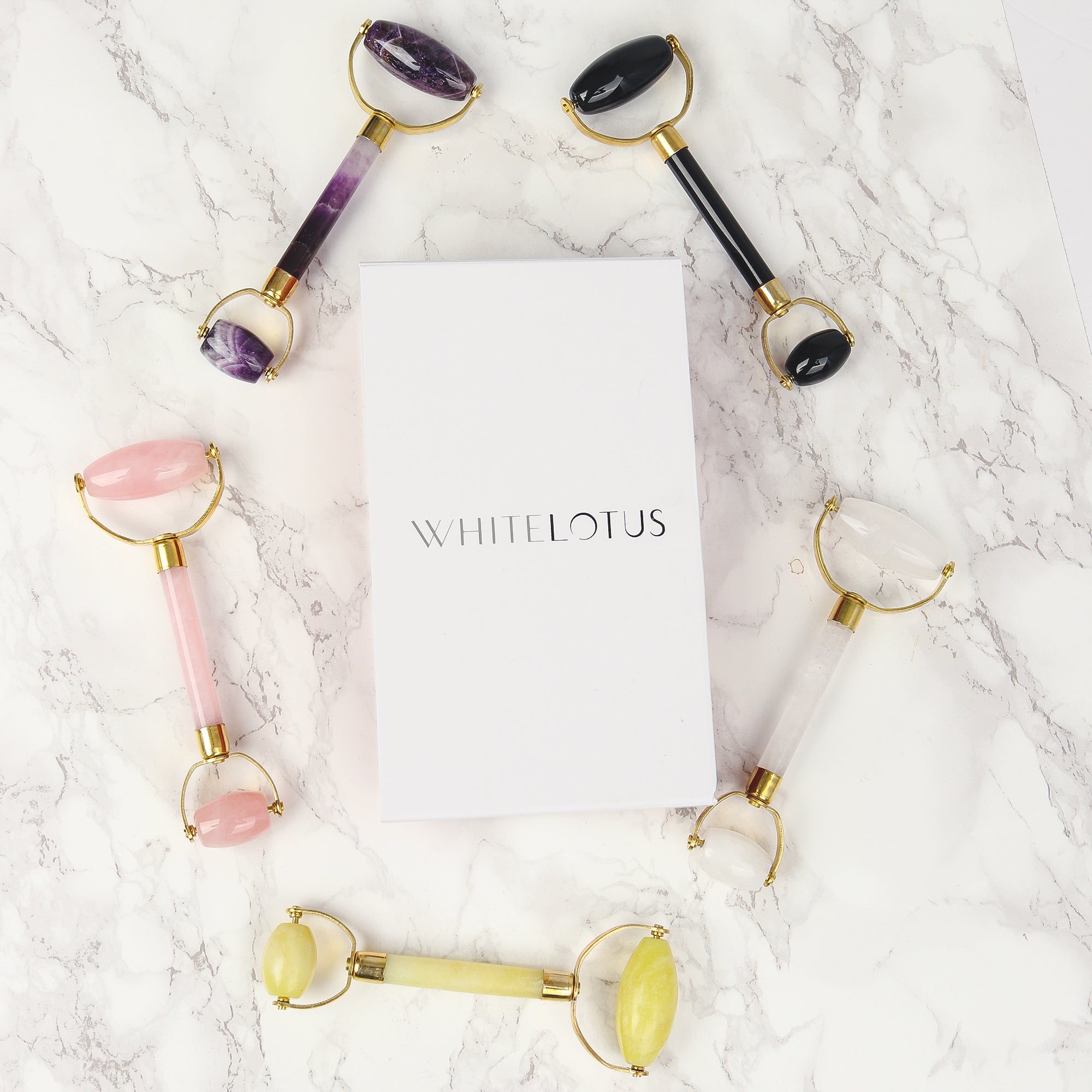 Natural Chemical Free Jade Crystal Roller in a silk lined Box -