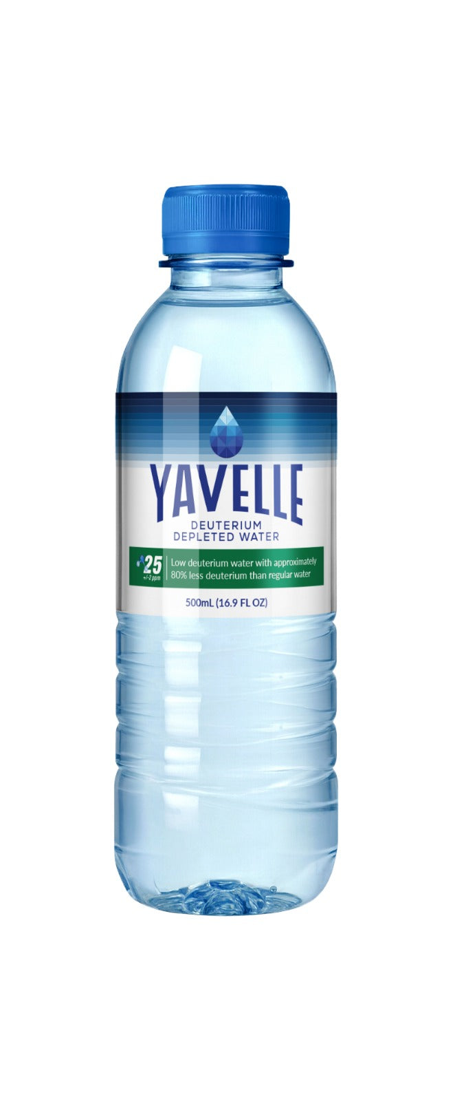 Yavelle bottled water bottle on a white background
