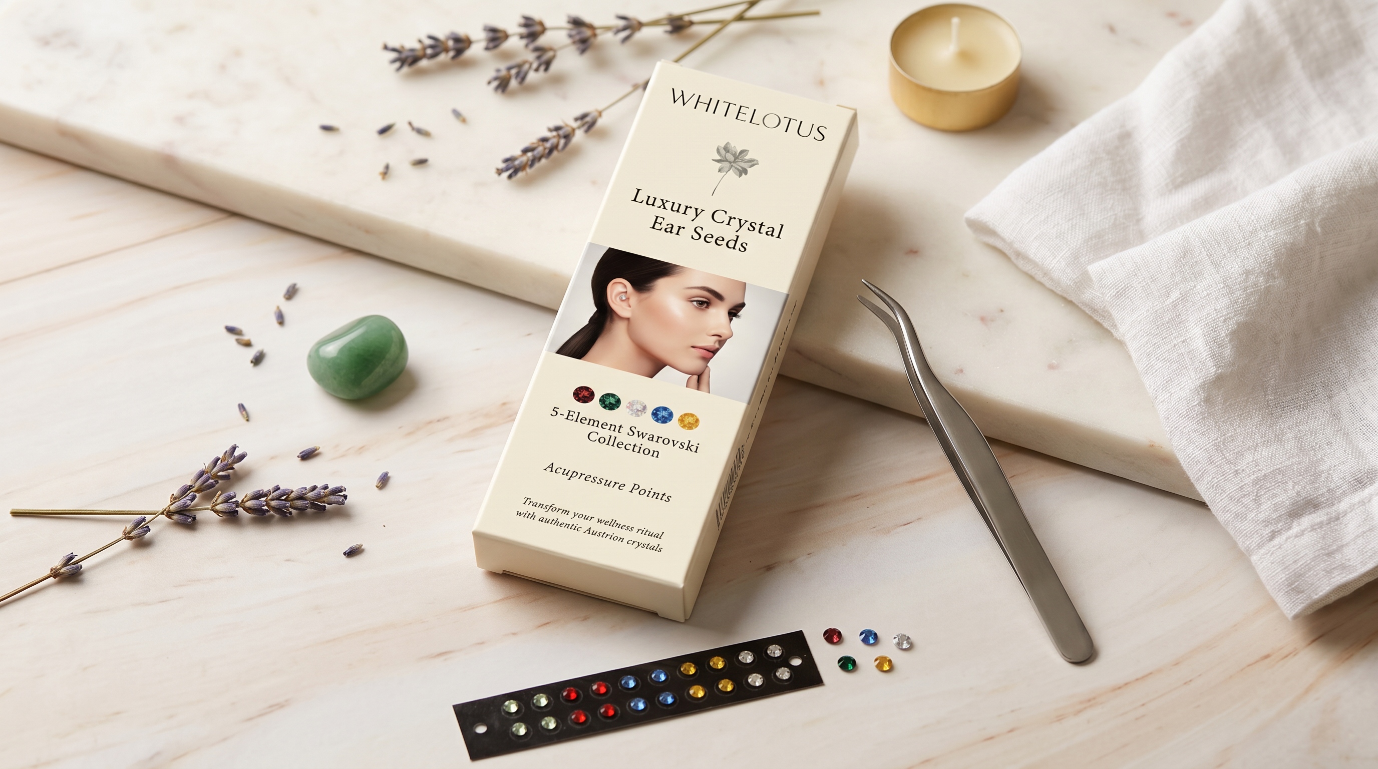 Luxury Crystal Ear Seeds | TCM Wellness Ritual Kit