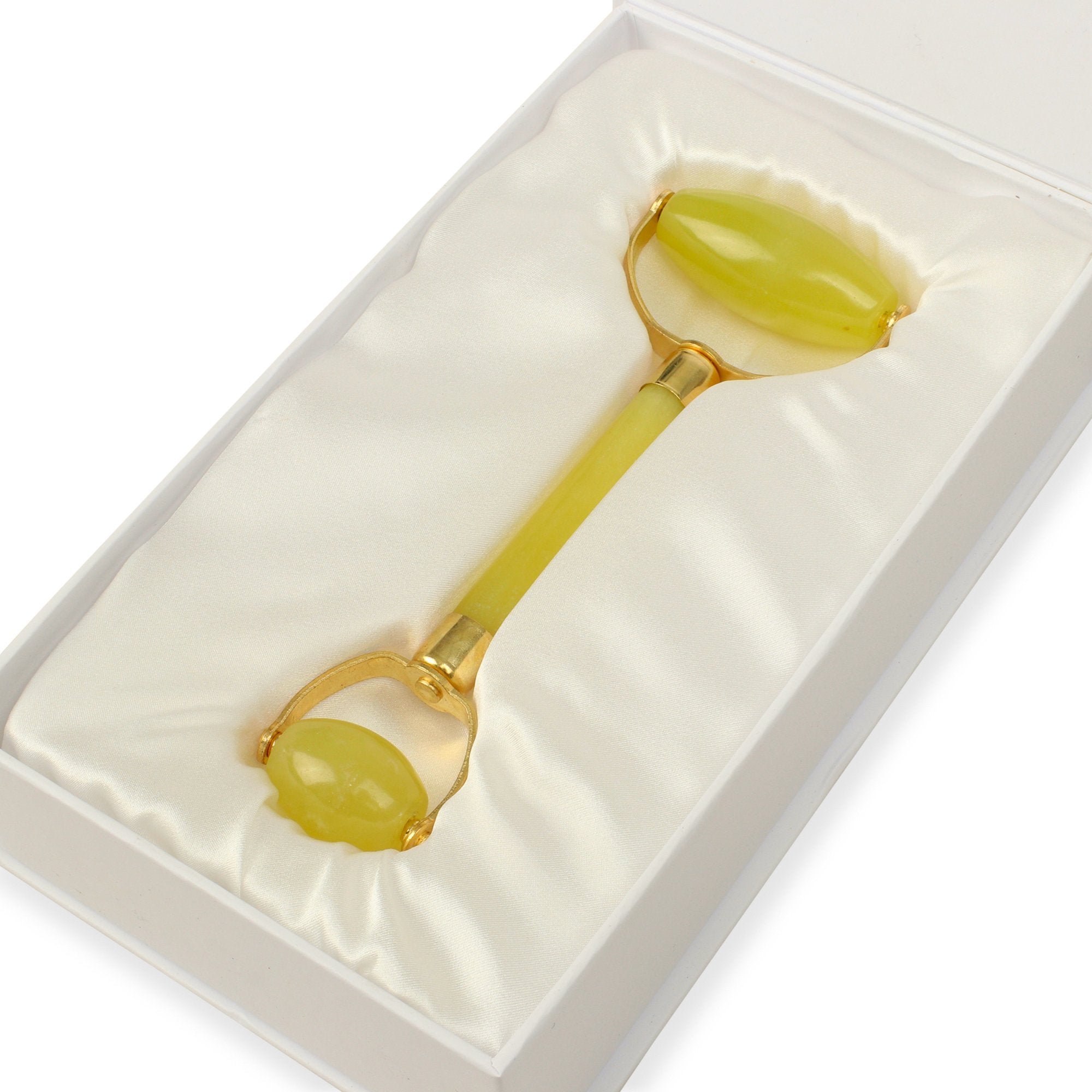 Natural Chemical Free Jade Crystal Roller in a silk lined Box -