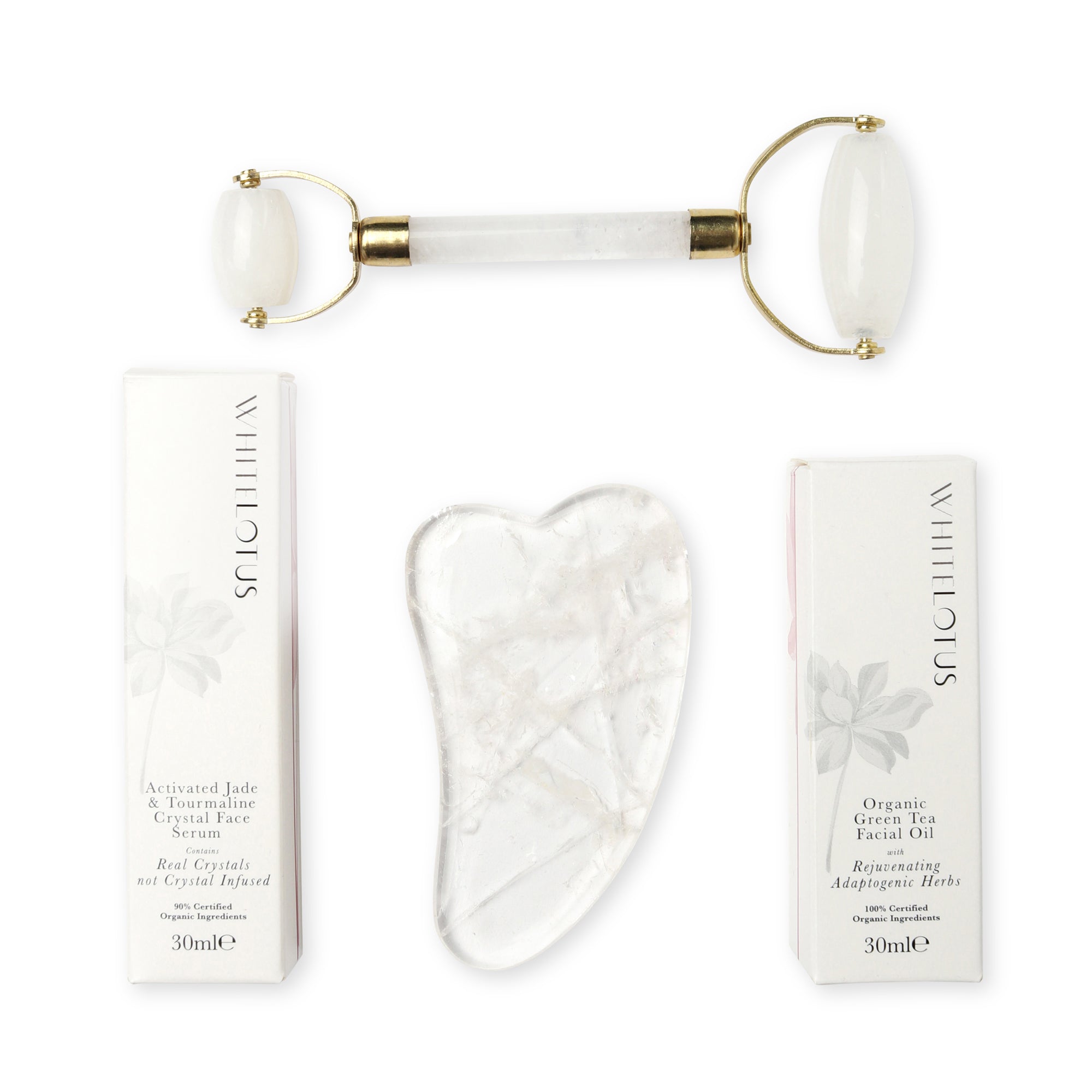 White Lotus clear quartz crystal facial