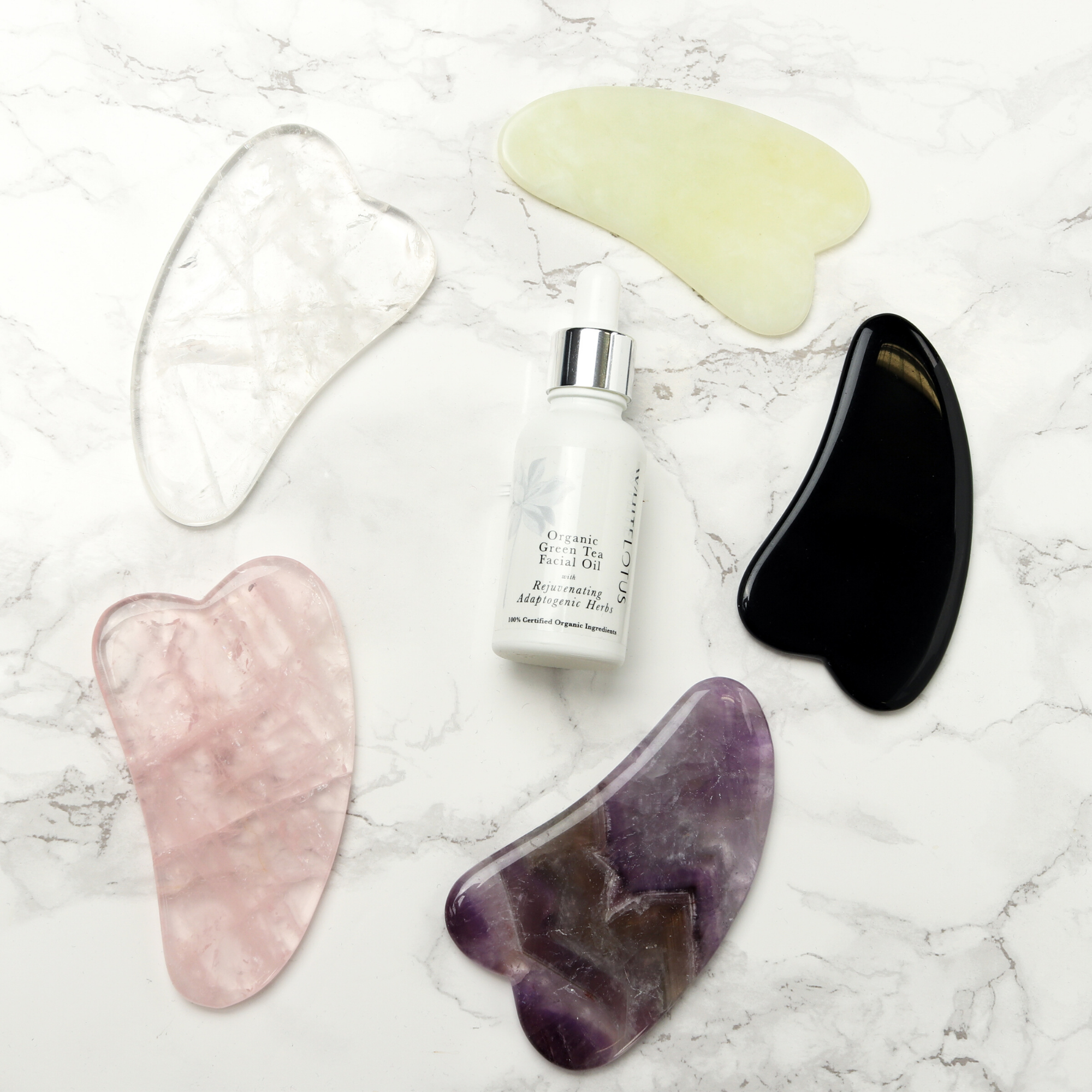 Rose Quartz Gua Sha Tool - Natural Chemical Free Crystal in a Signature Silk Lined Box