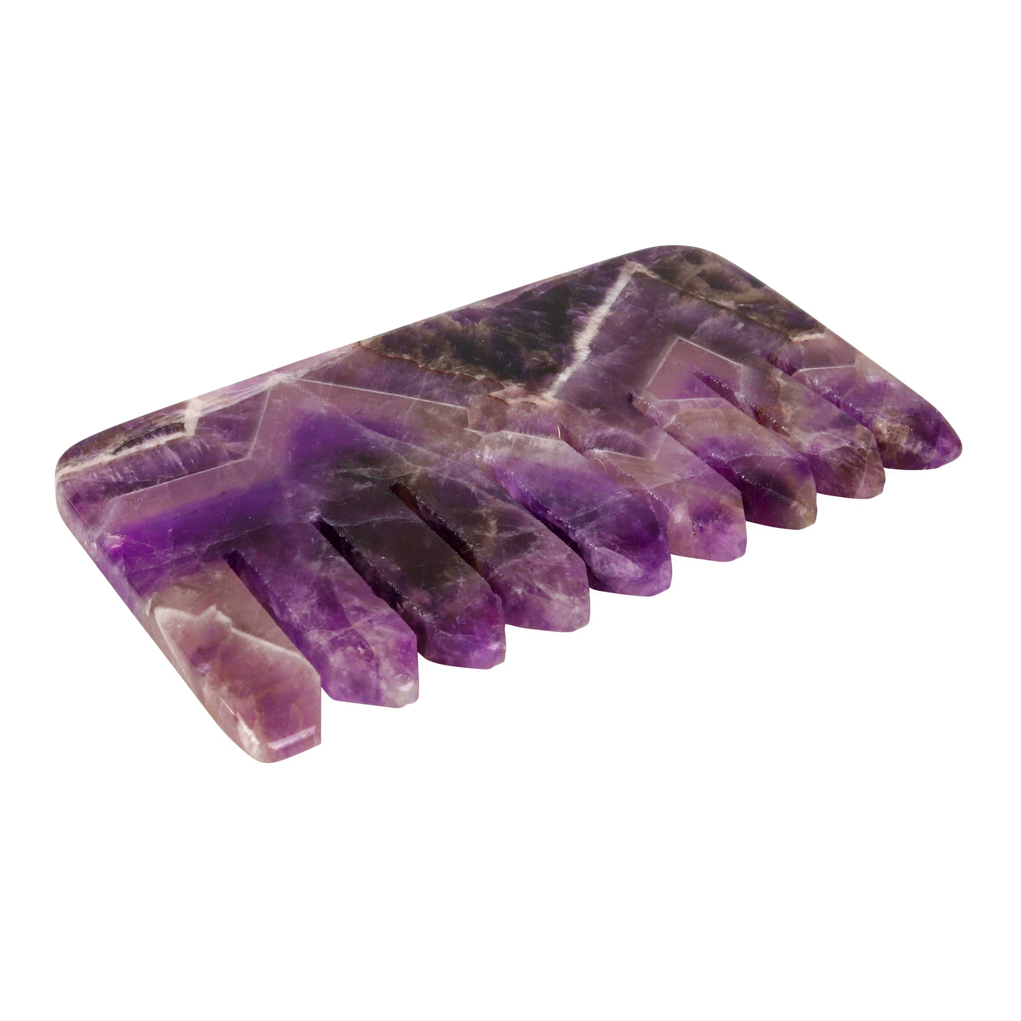 Amethyst Crystal Hair Comb on a white background side on