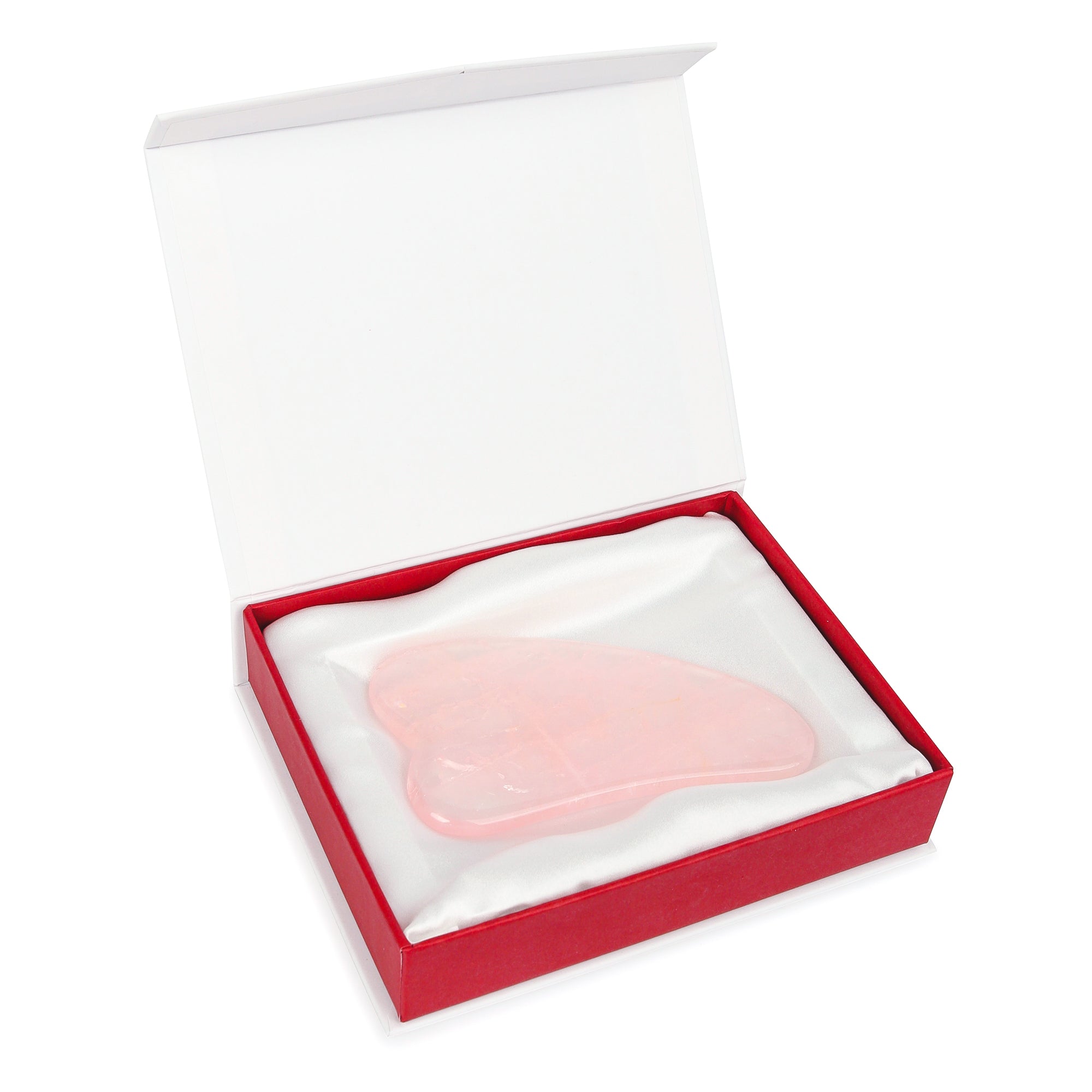 Rose Quartz Gua Sha Tool - Natural Chemical Free Crystal in a Signature Silk Lined Box