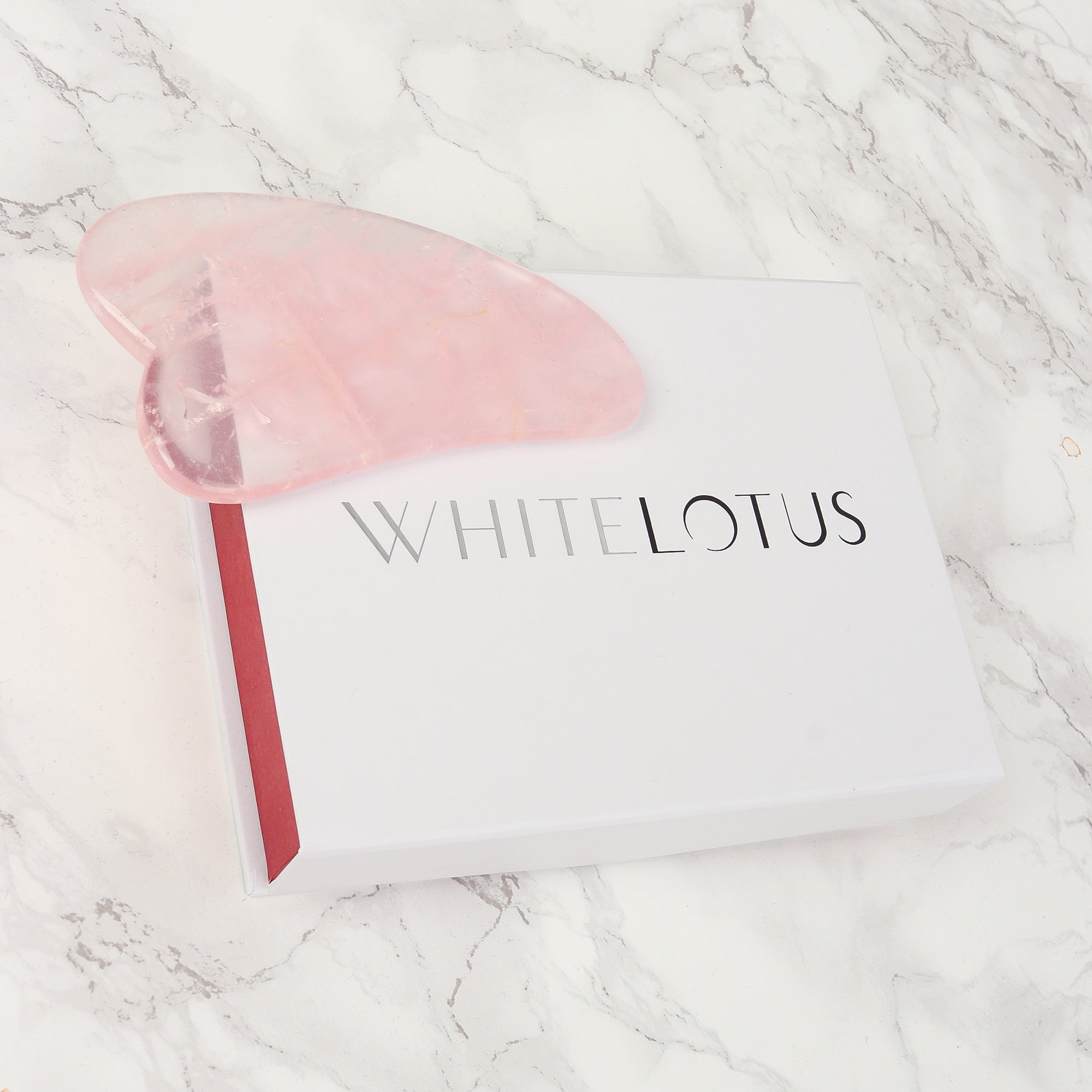 Rose Quartz Gua Sha Tool - Natural Chemical Free Crystal in a Signature Silk Lined Box