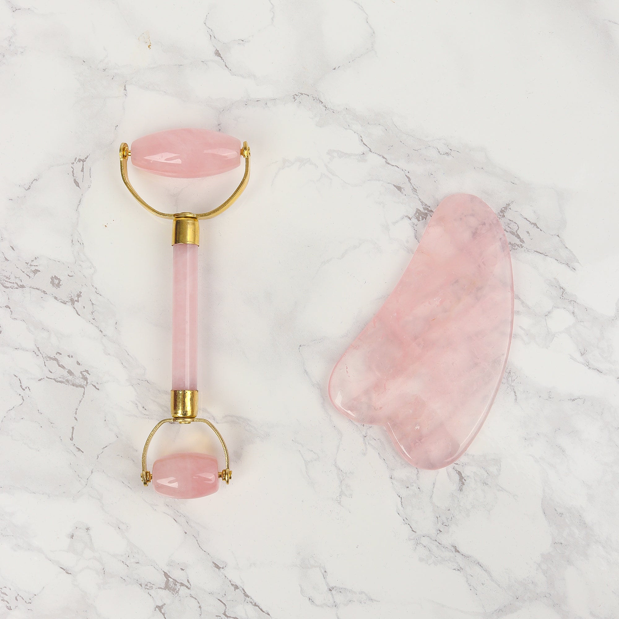 Rose Quartz Gua Sha Tool - Natural Chemical Free Crystal in a Signature Silk Lined Box