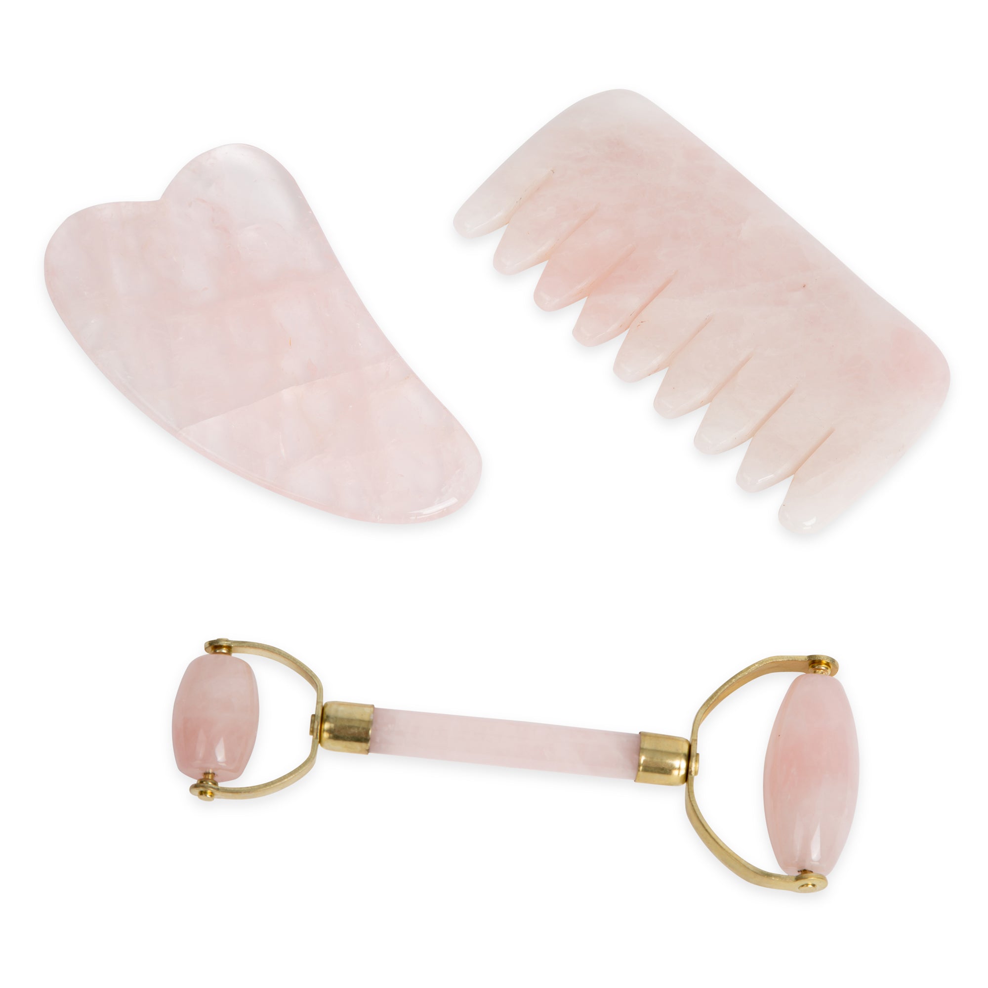 Rose Quartz Gua Sha Tool - Natural Chemical Free Crystal in a Signature Silk Lined Box